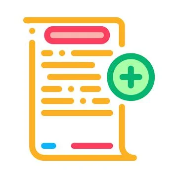 Adding financial document for audit color icon vector illustration Stock Illustration