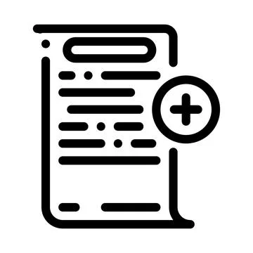 Adding financial document for audit line icon vector illustration Stock Illustration