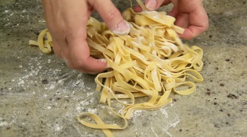 Adding Flour To Fresh Pasta And Turning 스톡 동영상 45898565