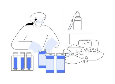 Adding food preservatives abstract concept vector illustration. Illustrazione stock