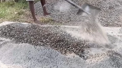 Adding Granite Chips and Water to Cement Mix Cinematic Видео 339538247