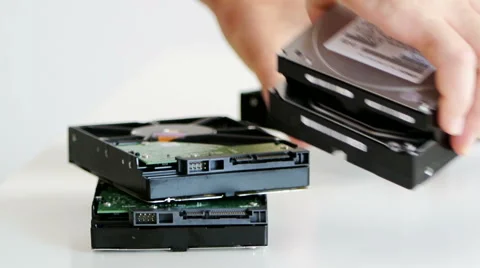 Adding-HDD-To-Stack 1 Stock Footage 40694158