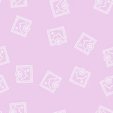 Adding image social media ugc line seamless pattern Stock Illustration