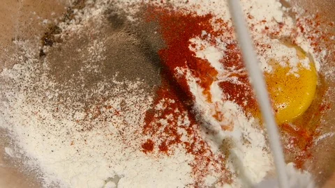 Adding ingredients to large glass plate in slow motion, closeup Stock Footage 76166426