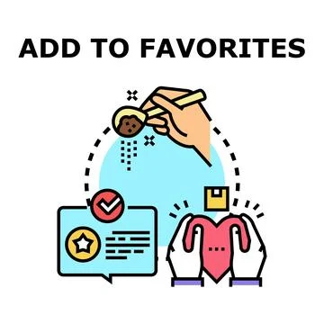 Adding items to favorites in digital concept 스톡 일러스트