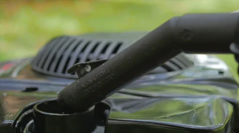 Adding lawnmower gas Stock Footage 51131366