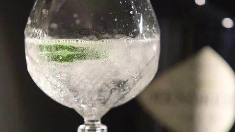Adding lime to a gin and tonic Stock Footage 251468267