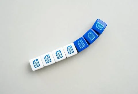 Adding a list of documents, complicating the process and increasing document  Stock Photos