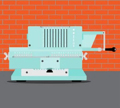 Adding machine flat Stock Illustration