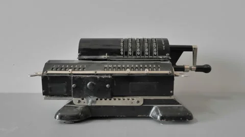 Adding Machine. Slider Equipment Used Stock Footage 153835085