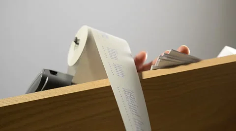 Adding machine tape 7 Stock Footage 5653998