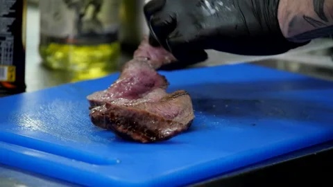 Adding Meat to a Dish Presentation Stock Footage 132216922