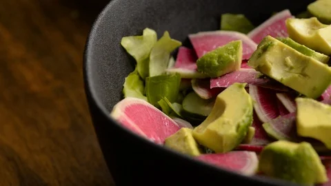 Adding Mint To Spring Cobb Salad Stock Footage 116787240