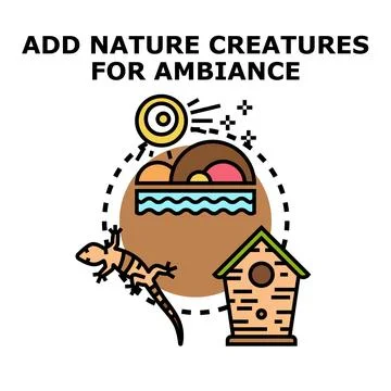 Adding nature creatures for ambiance and environment Stock Illustration