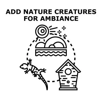 Adding nature creatures for ambiance and environment Stock Illustration