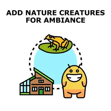 Adding nature creatures for ambiance concept vector Stock Illustration