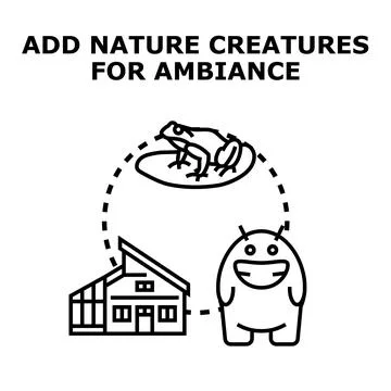 Adding nature creatures for ambiance concept vector Stock Illustration