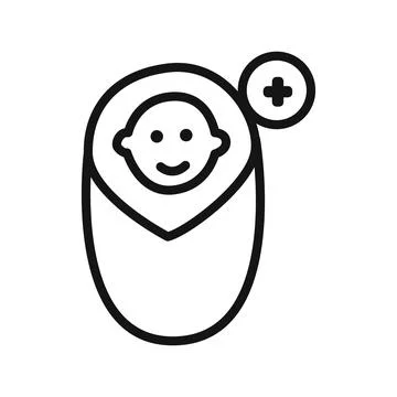 Adding a new birth icon linear vector graphics sign Stock Illustration