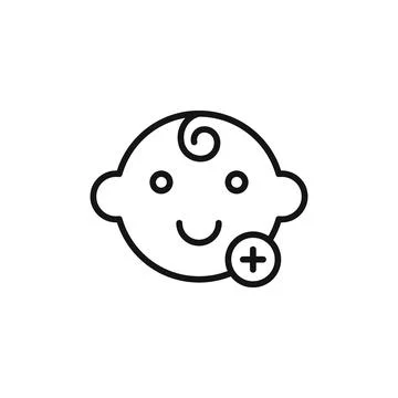 Adding a new birth logo sign vector outline Stock Illustration