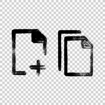 Adding a New Document HandDrawn Icon Stock Illustration