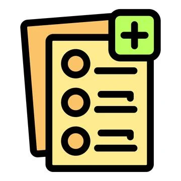Adding new item to checklist icon representing task management Stock Illustration