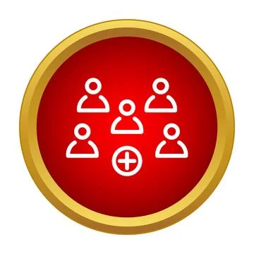 Adding new member to social network group icon 스톡 일러스트