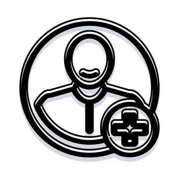 Adding new user profile to medical network 스톡 일러스트