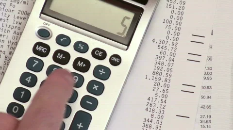 Adding numbers on calculator - HD  스톡 동영상 475616