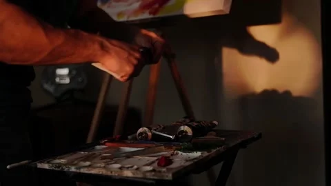 Adding Paint to Brush Stock Footage 141080248