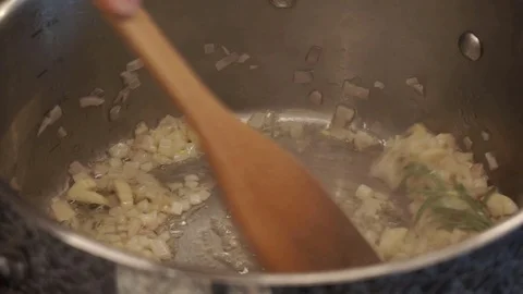 Adding rice to vegetables Stock Footage 112127033