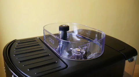 Adding of Roasted Coffee Beans to the Coffee Machine Stock Footage 47597062