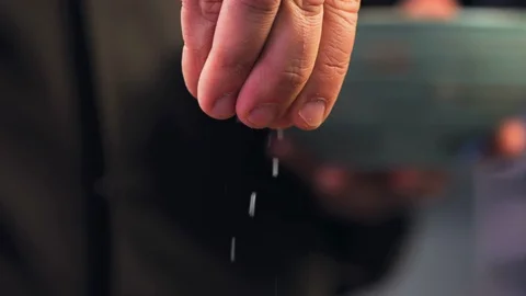 Adding Salt 스톡 동영상 125348649