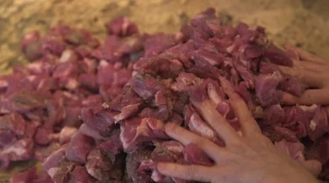 Adding seasoning to meat 02 Stock Footage 45618469