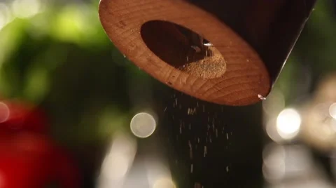 Adding species to food in slow motion Stock Footage 67857004