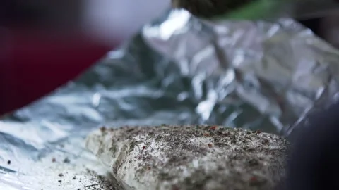 Adding spices to a tasty Paneer Close up Stock Footage 132997610