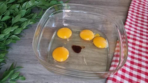 Adding Sugar and Vanilla to Eggs in Glass Bowl - Cake Batter Preparation 스톡 동영상 346447348