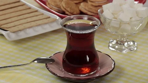 Adding Sugar  To Tea Stock Footage 107082538