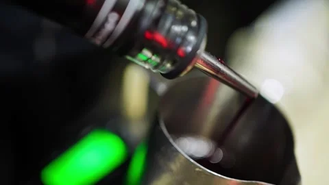 Adding Syrup When Making Coffee Stock Footage 303834503