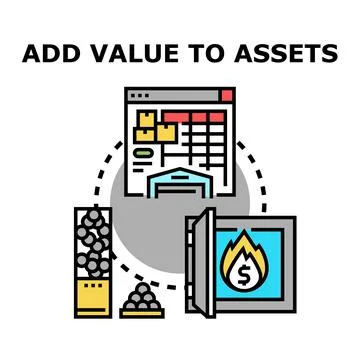 Adding value to assets and increasing profitability Stock Illustration