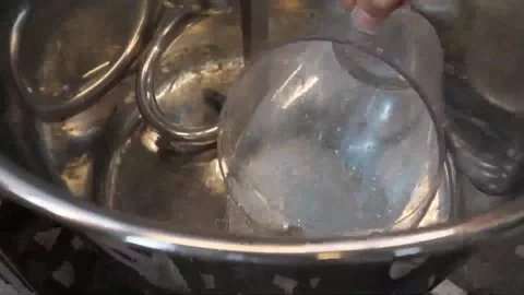 Adding Water to Commercial Pizza Dough Mixer, Close-up of Industrial Dough Prepa Stock Footage 337676572