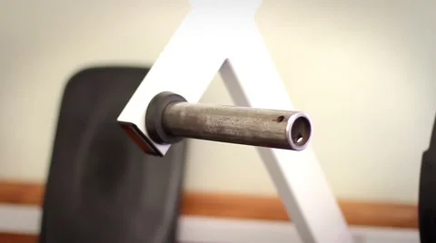 Adding weight at gym Stock Footage 42871342