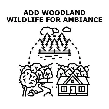 Adding wood life elements for natural ambiance concept Stock Illustration