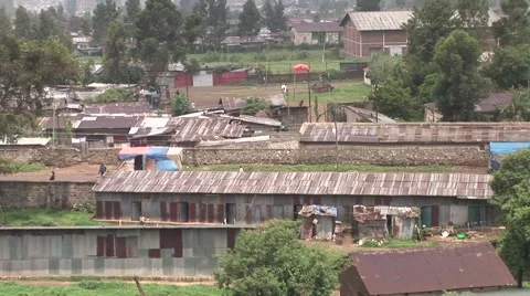 Addis Ababa Ethiopia Run-Down Warehouses 스톡 동영상 1058081
