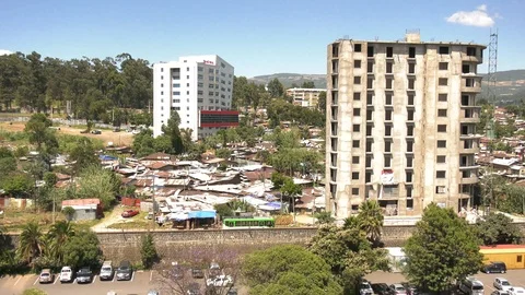 Addis Ababa with Etho Bus Stock Footage 97833162