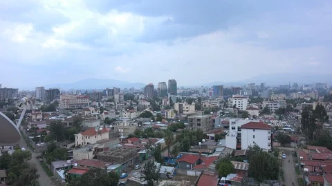 Addis Ababa Skyline seen from rooftop Stock Footage 125361007