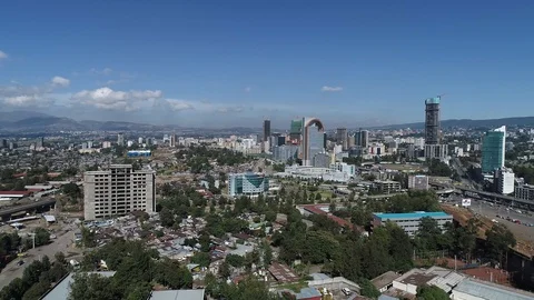 Addis Ababa Smooth Drone Shot Panning Stockbeeldmateriaal 104047607
