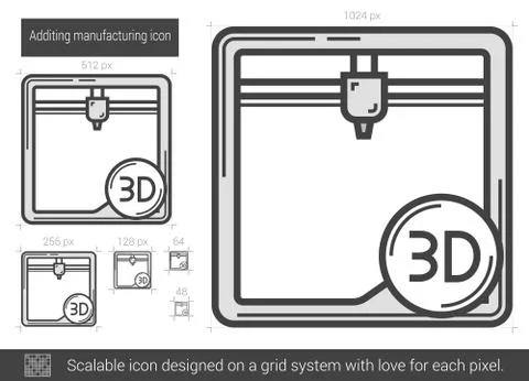 Additing manufacturing line icon Stock Illustration