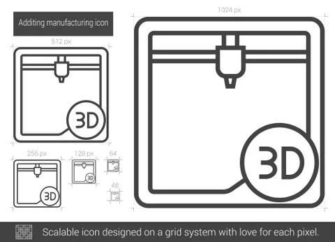 Additing manufacturing line icon. Stock Illustration