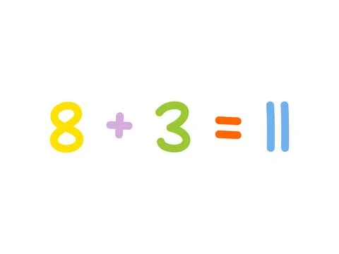 Addition mathematics for children vector template Stock Illustration