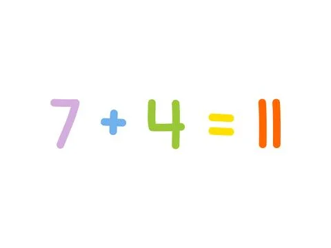 Addition mathematics for children vector template Stock Illustration